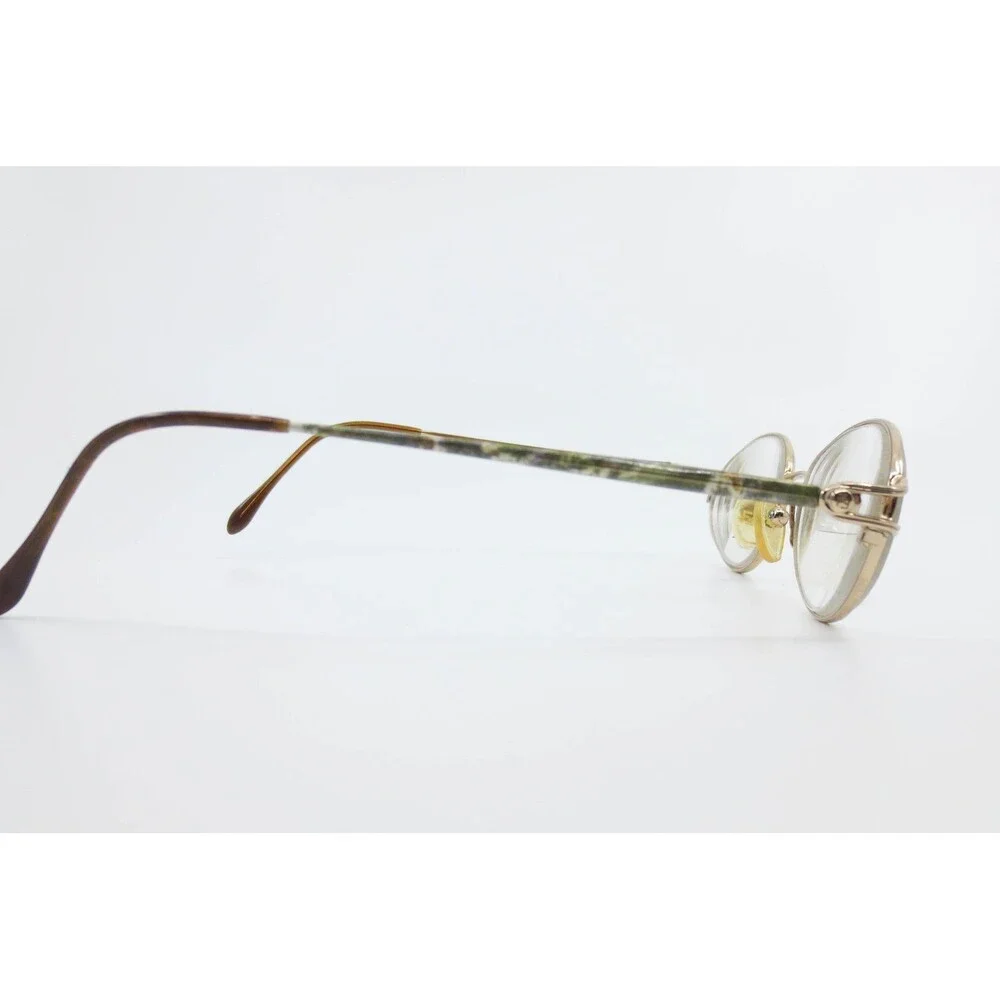 Fendi F524 Moss Gold Green Oval Metal Eyeglasses Frames Italy 135mm 38450